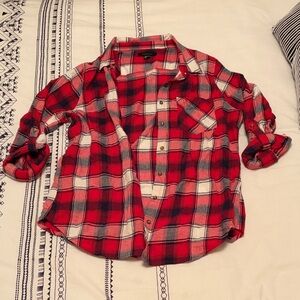 Atmosphere Red and Black Plaid Button Down Shirt